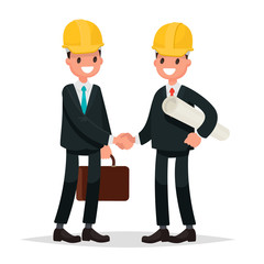 The customer and the contractor. Handshake men dressed in busine
