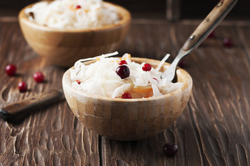 Traditional russian sour cabbage