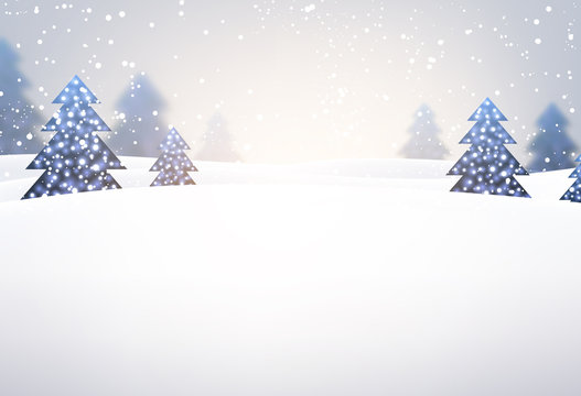 New Year background with Christmas trees.