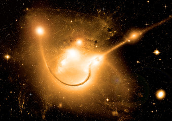 Obraz premium Stars, dust and gas nebula in a far galaxy