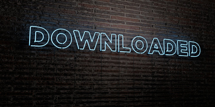 DOWNLOADED -Realistic Neon Sign on Brick Wall background - 3D rendered royalty free stock image. Can be used for online banner ads and direct mailers..