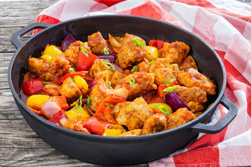 Sweet and Sour crispy fried pork pieces