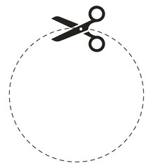 Scissors circle cut line