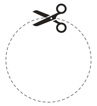 Scissors Circle Cut Line