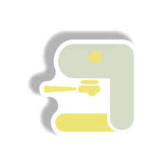 Fototapeta premium Vector illustration in paper sticker style coffee machine