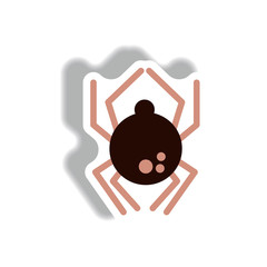 stylish icon in paper sticker style spider insect