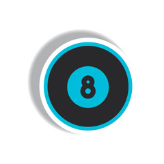 stylish icon in paper sticker style billiard ball