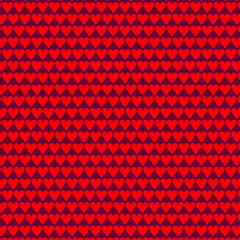 Seamless Pattern Red Heart on Dark Red Background