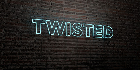 TWISTED -Realistic Neon Sign on Brick Wall background - 3D rendered royalty free stock image. Can be used for online banner ads and direct mailers..