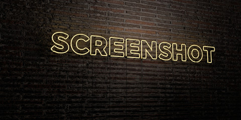 SCREENSHOT -Realistic Neon Sign on Brick Wall background - 3D rendered royalty free stock image. Can be used for online banner ads and direct mailers..