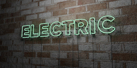 Fototapeta na wymiar ELECTRIC - Glowing Neon Sign on stonework wall - 3D rendered royalty free stock illustration. Can be used for online banner ads and direct mailers..