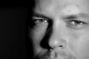 Portrait of young man monochrome