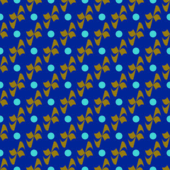 Fototapeta na wymiar Flower, polka dot geometric seamless pattern 49.11