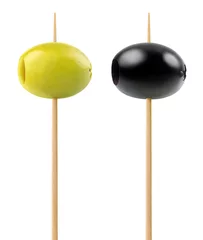 Tuinposter Isolated olives on a skewers © ChaoticDesignStudio
