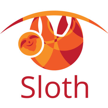 Sloth vector orange sign