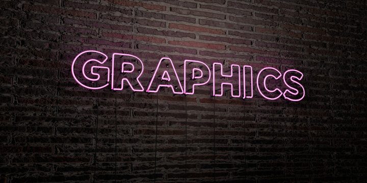 GRAPHICS -Realistic Neon Sign on Brick Wall background - 3D rendered royalty free stock image. Can be used for online banner ads and direct mailers..