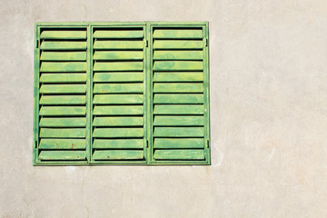 Old window on a wall
