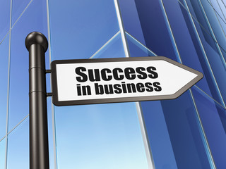 Finance concept: sign Success In business on Building background