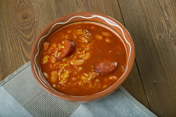 Chorizo, Rice and Bean Soup