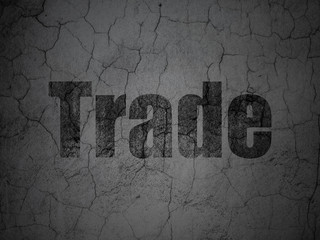 Business concept: Trade on grunge wall background