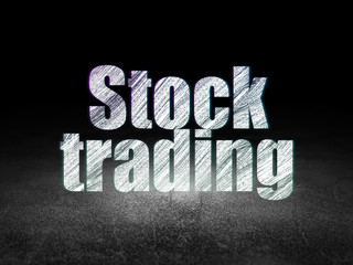 Fototapeta na wymiar Business concept: Stock Trading in grunge dark room