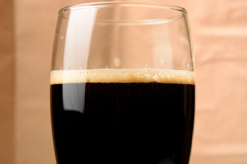 Dark beer close up