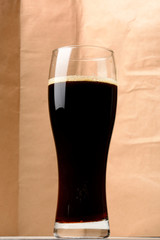 Dark beer close up