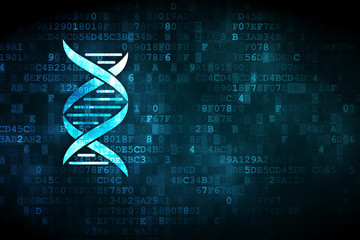 Health concept: DNA on digital background