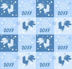 Christmas pattern with cocks