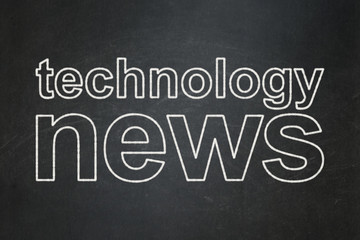 News concept: Technology News on chalkboard background