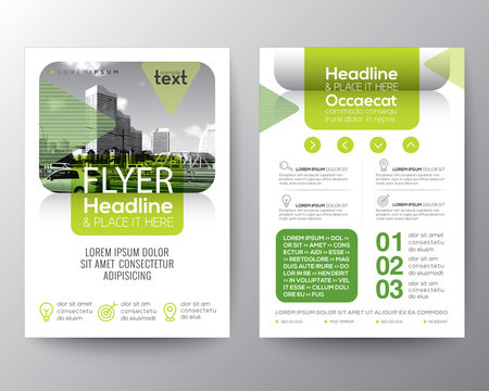 Green Brochure cover Flyer Poster design Layout template
