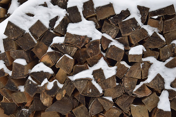 Firewood under snow