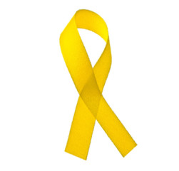 Yellow Support the Troops Ribbon isolated on white background