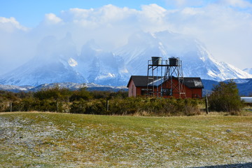 Naklejka premium landscape of Country side in Patagonia Chile