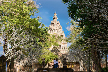 The temple with a blue sky