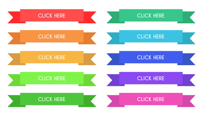 Set of 'Click Here' Buttons in Vintage Style