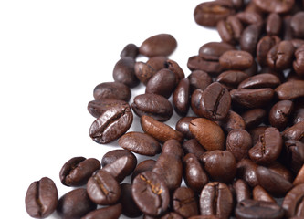 Coffee beans isolated on white background