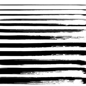 Black grunge hand drawn brushstrokes on white background.