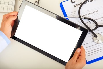 Doctor holding a tablet