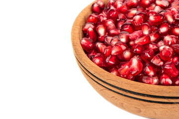 Grains pomegranate in bowl