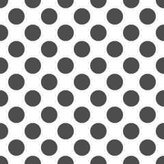 White Seamless Pattern with Big Grey Polka Dots