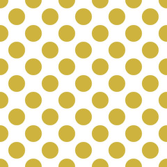 White Seamless Pattern with Big Gold Polka Dots