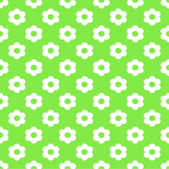 Light Green Seamless Pattern with Flowers