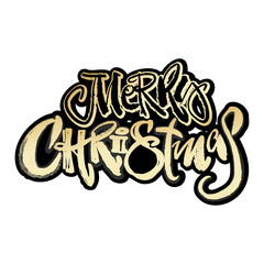 Merry Christmas modern lettering greeting card.