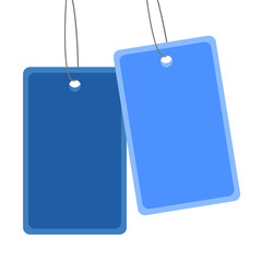 Tags on the String on White Background