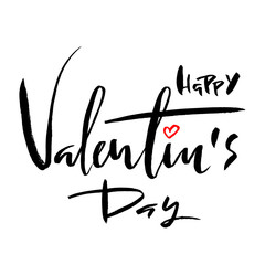 Vector Happy Valentines Day Vintage Card With Lettering