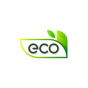 Green Vector Logo For Ecology, Green Food Or Alternative Energy Company