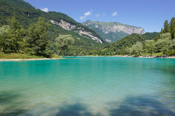 Fototapeta premium Crystal clear alpine lake in Italy .