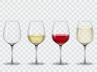 Foto op Plexiglas Set transparent vector wine glasses © vectorpocket