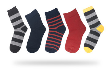 set of socks for boys isolated on white